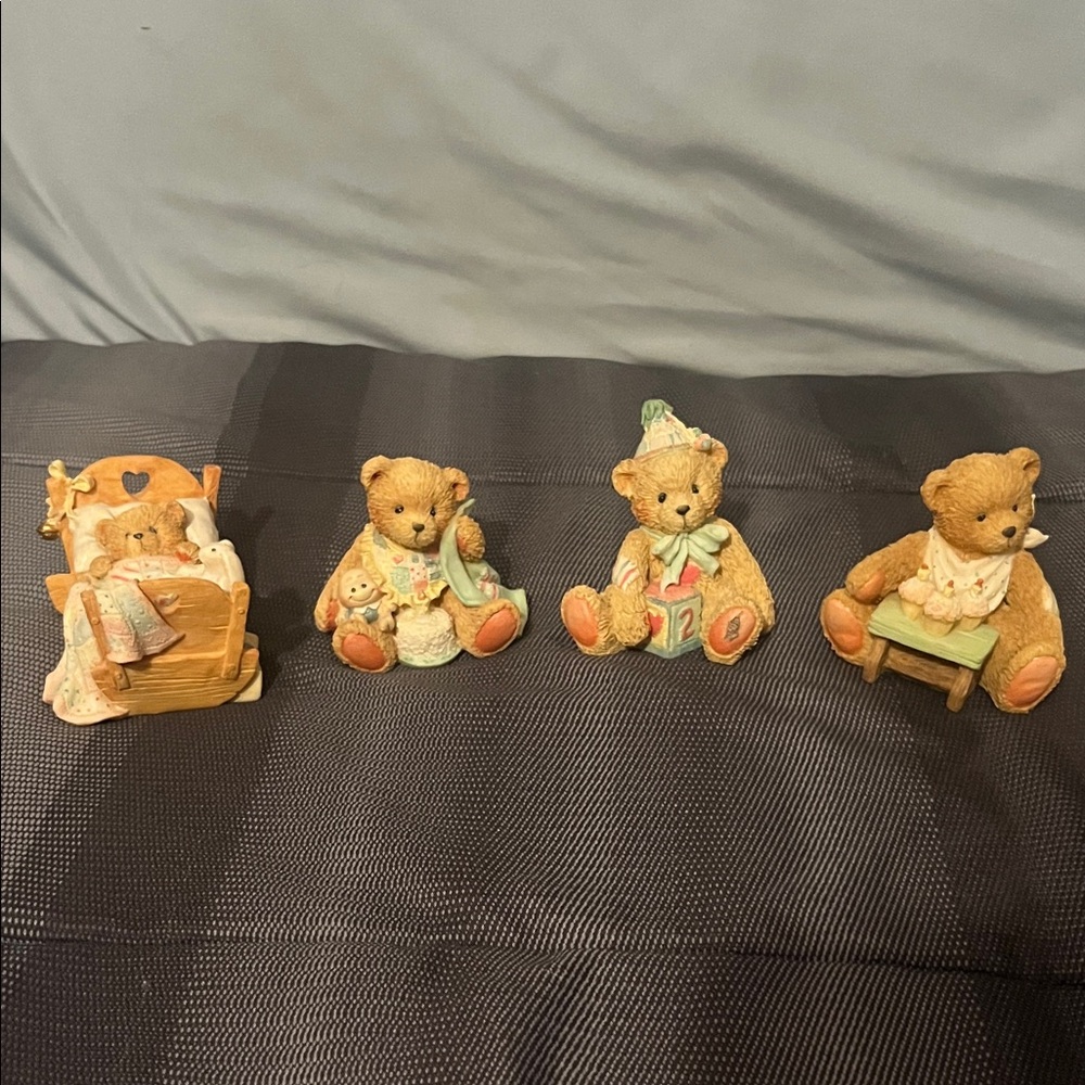 Cherished Teddies Set of 7  Colorful Figurine Collection - Baby through Age 6